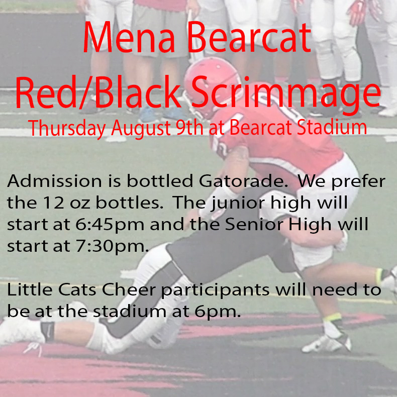 Red/Black Scrimmage this Thursday 8/9