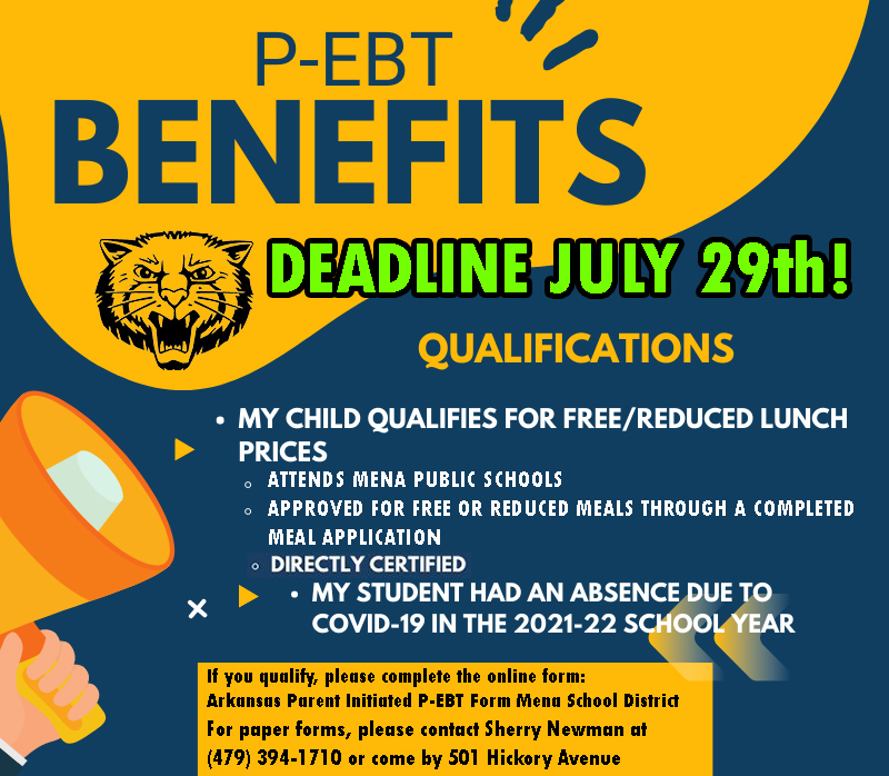 PEBT Deadline Looming ! Holly Harshman Elementary School