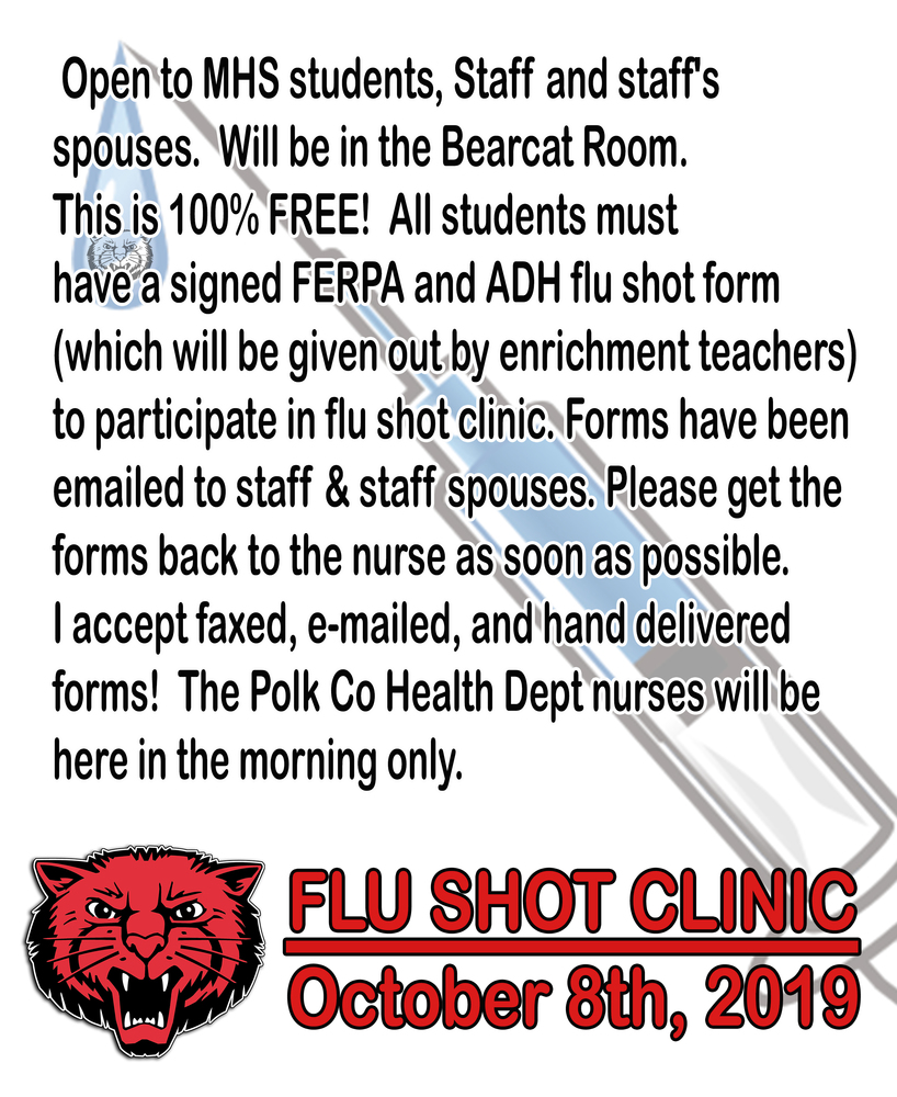 MHS Flu Shot Clinic! Mena High School