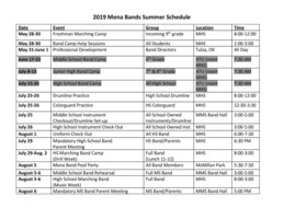 2019 MENA BANDS SUMMER SCHEDULE!